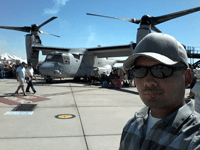 Taking another selfie with the V-22 Osprey at Miramar MCAS...on September 24, 2016.