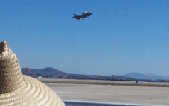 The F-35B Lightning II conducts a VTOL demonstration above the airfield at Miramar MCAS...on September 24, 2016.