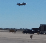 The F-35B Lightning II conducts a VTOL demonstration above the airfield at Miramar MCAS...on September 24, 2016.