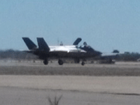 The F-35B Lightning II taxis down the runway after completing its air demo above Miramar MCAS...on September 24, 2016.