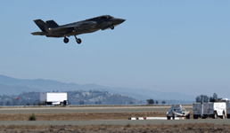 An F-35B Lightning II takes off to conduct a demo at the Miramar Air Show...on September 29, 2018.