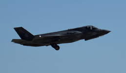 The F-35B Lightning II retracts its landing gear as it prepares to conduct a demo at the Miramar Air Show...on September 29, 2018.