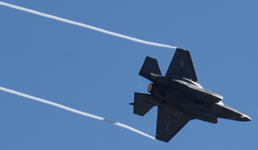 The F-35B Lightning II soars in the air during the demo above MCAS Miramar...on September 29, 2018.
