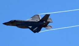 The F-35B Lightning II soars in the air during the demo above MCAS Miramar...on September 29, 2018.