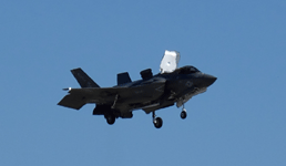 Another close-up of the F-35B Lightning II as it hovers in the air...on September 29, 2018.