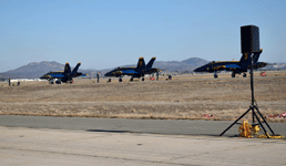 A snapshot of three of the Blue Angels as ground crewmembers welcome them back...on September 29, 2018.