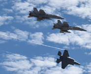 The second F-35B Lightning II breaks formation from its squadron near the end of the MAGTF demo at the Miramar Air Show...on September 24, 2022.