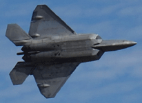 The F-22 Raptor soars through the sky during its demo at the Miramar Air Show...on September 24, 2022.