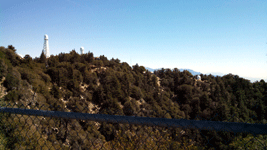 Mt. Wilson Observatory's various telescopes are visible from the parking lot...on March 24, 2016.