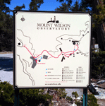 A map that shows all of the various telescopes and facilities at Mt. Wilson Observatory...on March 24, 2016.