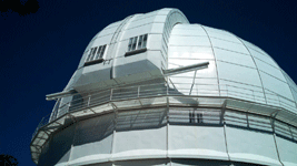 A close-up shot of the dome housing the 100-inch Hooker Telescope at Mt. Wilson Observatory...on March 24, 2016.