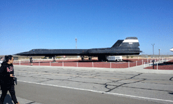 A retired SR-71 Blackbird on display at NASA's Armstrong Flight Research Center...on May 31, 2016.