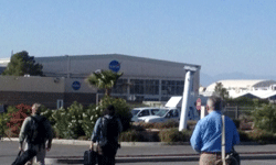 Walking towards the building where the NASA Social lectures and Q&A panels will be held...on May 31, 2016.