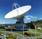The 70-meter radio telescope, known as DSS-43, at NASA's Canberra Deep Space Communication Complex in Tidbinbilla, Australia