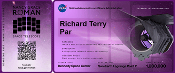 My 'boarding pass' for the Roman Space Telescope mission