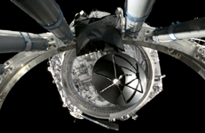 A video screenshot showing the Roman Space Telescope floating away from its Falcon Heavy upper stage booster shortly after spacecraft separation, on August 30, 2026
