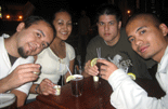 Kickin' back at a New York bar.