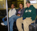 Riding the subway to the World Trade Center.