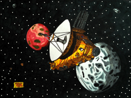 The drawing I made of NASA's New Horizons spacecraft.