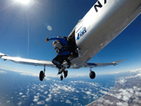 Exiting the aircraft 13,000 feet above Oceanside, California...for my tandem skydive on October 4, 2018.