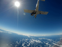 Exiting the aircraft 13,000 feet above Oceanside for my tandem skydive...on October 4, 2018.