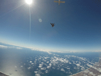 Falling away from the aircraft 13,000 feet above Oceanside for my tandem skydive...on October 4, 2018.