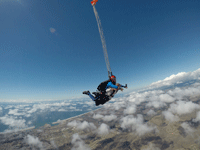 My tandem instructor deploys the main parachute several thousands of feet above Oceanside...on October 4, 2018.