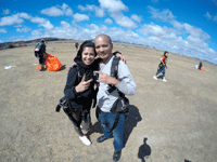 Posing with my fellow tandem skydiver at the drop zone in Oceanside...on October 4, 2018.