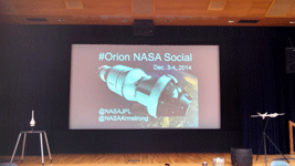 Waiting for the Orion NASA Social event to begin...on December 3, 2014.