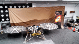 A full-size replica of NASA's InSight Mars lander...set to launch in May of 2018.