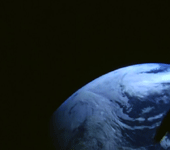 Earth as seen from a camera aboard the Orion spacecraft during the EFT-1 mission, on December 5, 2014