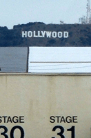 The perfect photo to epitomize show business... The Hollywood Sign with Paramount soundstages underneath