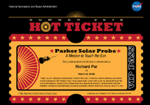 My certificate for NASA's Parker Solar Probe mission