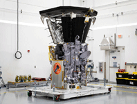 NASA's Parker Solar Probe after its heat shield was installed at Astrotech Space Operations in Titusville, Florida...on June 27, 2018