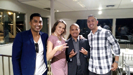 Taking a group photo with Robert, Mariana and Alfred aboard the ENDLESS DREAMS...on October 6, 2018.