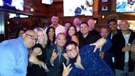 Taking another post-reunion group photo at On the Rocks Bar & Grill in Newport Beach...on October 6, 2018.