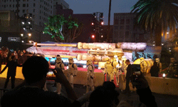 Imperial Stormtroopers march down Hollywood Boulevard for the ROGUE ONE red carpet event...on December 10, 2016.