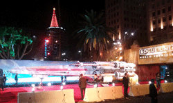 Taking another pic of the full-size X-Wing model with the Capitol Records building in the background...on December 10, 2016.