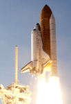 Space shuttle Discovery launches from Kennedy Space Center in Florida on February 24, 2011