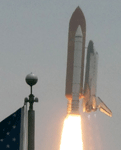 Space shuttle Atlantis launches from Kennedy Space Center in Florida on July 8, 2011