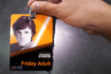 My badge for Day 2 at Star Wars Celebration in the Anaheim Convention Center...on April 17, 2015.