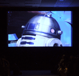 R2-D2 makes an appearance at Star Wars Celebration in the Anaheim Convention Center...on April 16, 2015.