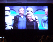Mark Hamill reunites with Carrie Fisher and Anthony Daniels at Star Wars Celebration in the Anaheim Convention Center...on April 16, 2015.