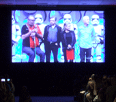 Peter Mayhew reunites with his Original Trilogy cast members at Star Wars Celebration in the Anaheim Convention Center...on April 16, 2015.