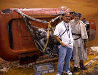 Posing with a fan dressed as Rey from THE FORCE AWAKENS at Star Wars Celebration in the Anaheim Convention Center...on April 16, 2015.