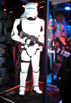 A First Order flametrooper from THE FORCE AWAKENS on display at Star Wars Celebration in the Anaheim Convention Center...on April 17, 2015.