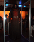 The outfit worn by Kylo Ren (Adam Driver) in THE FORCE AWAKENS...on display at Star Wars Celebration on April 17, 2015.