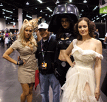 Posing with SPACEBALLS cosplayers at Star Wars Celebration in Anaheim...on April 17, 2015.