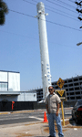 Posing with the Falcon 9 booster on August 25, 2016.