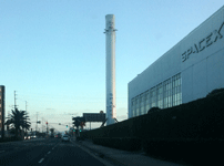 Driving past the Falcon 9 and SpaceX Headquarters on September 11, 2016.